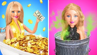 有錢人 VS 窮人的娃娃全面大改造 || 夢想成真💖 123 GO! 的小手工和昂貴的小工具