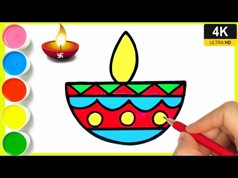 Diwali Diya Drawing / Happy Diwali Drawing / Diwali Festival Drawing / How to draw Diwali / By Arya.