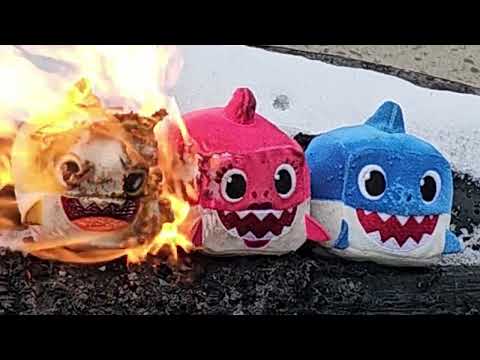 BURNING 3 SHARK BEANIE BABIES WITH A TORCH! 🔥😨 (Insane Results!)