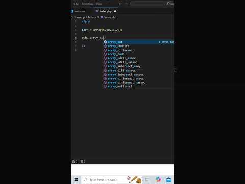 array_sum() function in php #viralshorts #php #coding #development