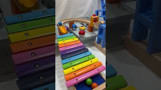知育玩具☆Trix Track&虹色の木琴☆asmr☆音と動き③ #ピタゴラスイッチ #marblerace #ビー玉転がし