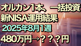 【オルカン1本、一括投資】新NISA運用結果（成長投資枠）2025年8月1週480万円→？？？円【新NISA成長枠】2025年1月、240万円、一括投資 #マネックス証券#マネックス証券 #新nisa