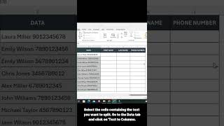 Text to Columns in Microsoft Excel |  #excel #exceltips