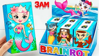 💖Paper DIY💖 UNBOXING Ballerina Cappucina Mermaid Box ☕🧜‍♀️ All ITALIAN BRAINROT MYSTERY BOX | ASMR