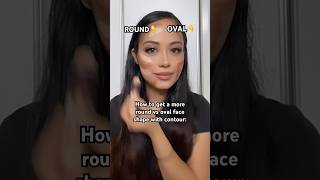 Round vs Oval Face Shape Contour Placement #contour #makeup #makeuphacks #contouring