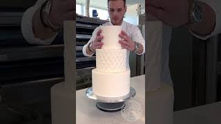 Wedding Cake! 🍰 Simple, yet elegant with a pulled sugar cake topper!