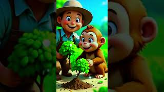Monkey & Farmer’s Desert Garden 🌱🏜️ | A Sad Twist at the End 😢 | Small Fun Factory | #shorts