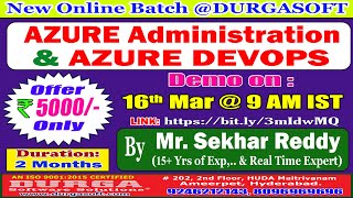 AZURE Administration & AZURE DEVOPS Online Training @ DURGASOFT
