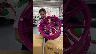 BLUE AND PINK SPACEWHEELS RIMS FOR LEONA