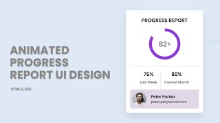 How to create Progress Report UI with HTML and CSS | Progress Dashboard with HTML and CSS