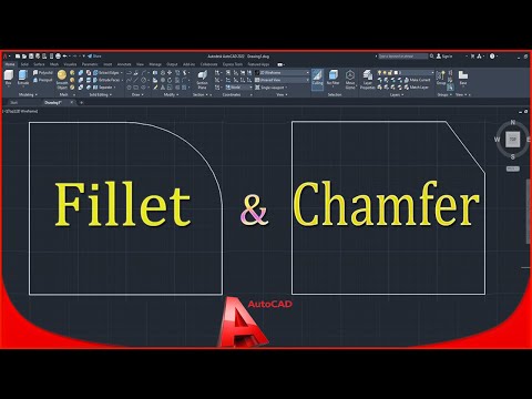 How to use Fillet & Chamfer command in Autocad || Fillet and Chamfer command ||