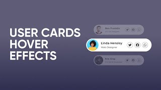 User Cards Hover Effects using HTML and CSS