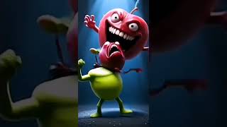 Apple monster Eat Reo beet #3danimation #3danimated #3DMonster