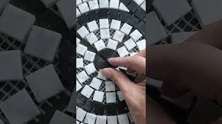 Nero With Carrara White Hand-Cut Mural Mosaic Tile. #marblemosaic# #mosaictile#marbletile