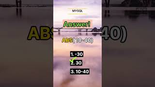 Let's learn about abs function  #sql #quiz #maths #sqldevelopment #master