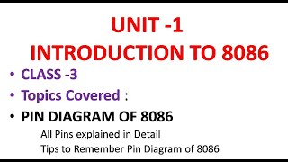 Pin Diagram of 8086 Explained in Detail | Microprocessors & Microcontrollers | Unit-1-3 | JNTUA  R15