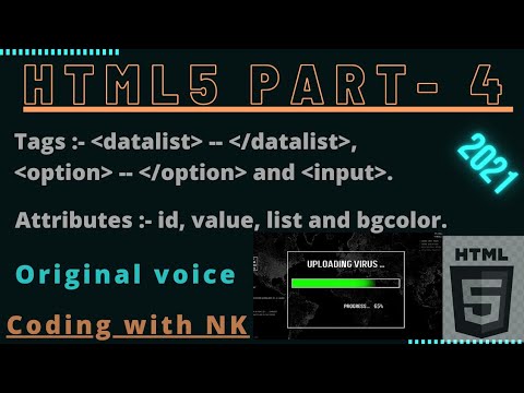HTML5 part:-4 datalist,option,input tags and attributes. #html#html5#part4#basic#to#ad#codingwithnk