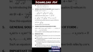 Trigonometric Equation All Formula | 12th Class Maths Formula | #Jeemains Jee mains trick #12thmaths