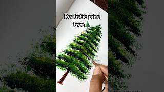 Tutorial: How to paint realistic PINE TREE🌲#Shorts #Trending