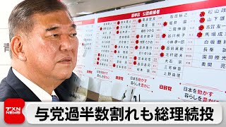 参院選 与党過半数割れも石破氏は総理続投の意向