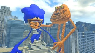 Pou Boys Revenge Smiley's Stylized VS All Shin Sonic Tapes Family in Garry's Mod