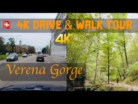 Nature Hiking Trail for the Family | 4K Drive & Walk Tour Switzerland | Einsiedelei & Verenaschlucht