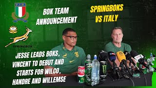 SPRINGBOKS:  Team announcement press conference with Rassie Erasmus and Damian Willemse