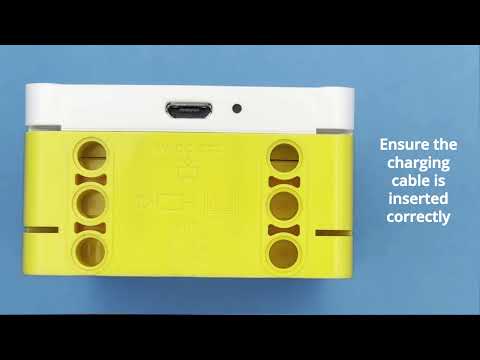Getting Started with Lego Spike Prime: Inserting the charging cable