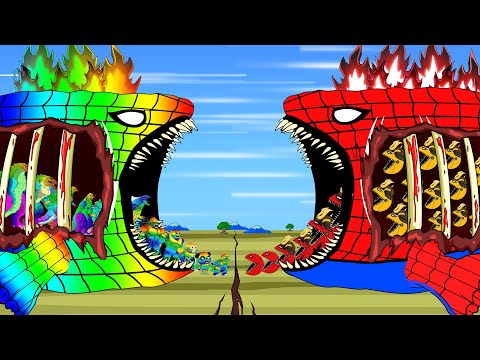 Team ZOMBIE SPIDER BLOOP, PACMAN vs GODZILLA & KONG RADIATION: The New Empire | Godzilla Cartoon