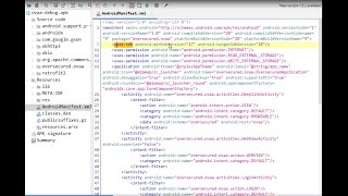 how to correctly read androidmanifest.xml files