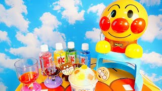 アンパンマンのかき氷機でレインボーかき氷を作ったよ！