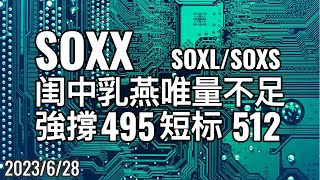 美股 SOXX(費城半導體指數) 閨中乳燕唯量不足，強撐495短線目標512