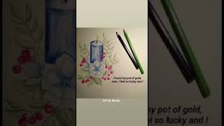 Aesthetic art | simple vibe | candle art | flowers art #collegeexperience #studypluse #artcreation a