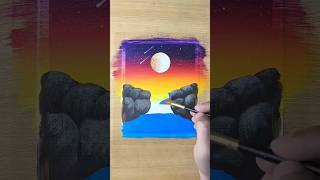 Beautiful drawing video #art#drawing#painting#moonlightscenery#oilpastel#sceneryarttips