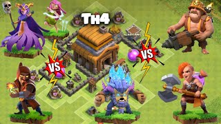 "TH4 Noob vs Super Heroes 😂🔥 | Clash of Clans Funny Shorts"||#clashofclans #coc #supercell