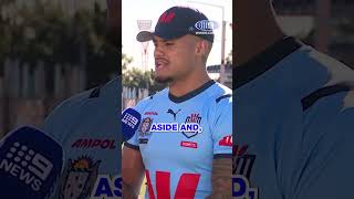 Latrell and Leniu have buried the hatchet. 🤝 #9WWOS #NRL #Origin #shorts