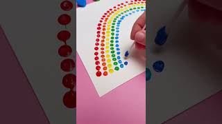 Rainbow Painting Made Easy! 🌈🖌️ Q-Tip Art for Little Hands #shorts #kidslearning #art