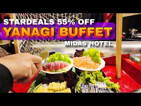 Yanagi Japanese Buffet 55% Off | Midas Hotel 🇵🇭 | 4K Food and Walk Tour |