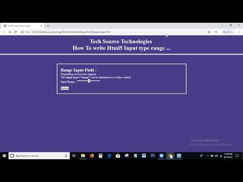 Html5 Input type range | Html5 Input types | Html5 Input type range tutorial