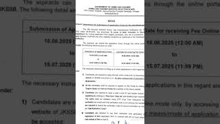 jkssb naib tehsildar posts out 2025 / jkssb naib tehsildar vacancy out #jkssb