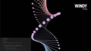 🧬 DNA Helix 3D | Visual Python Animation with Magical Sound | Relaxing Code Art"