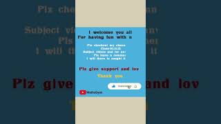 Give love and support #mathsgyan #youtube #youtubeshorts #maths #physics #chemistry