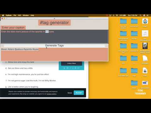 Hashtag generator using python and tkinter | build tkinter based tag generator | techie programmer