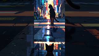 A Cat in the Neon City – Cinematic Urban Night|E-PostNew |2025|#NeonCity #CyberpunkCat #UrbanVibes