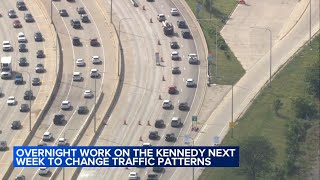New lane, ramp closures scheduled as Kennedy Expressway construction continues, IDOT says