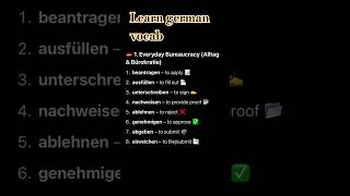learn German vocab A1-B1( part1)| learn german shots| learn german| #languagelessons #languagetest