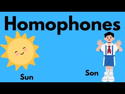 Homophones for kids| Homophones in english| List of Homophones