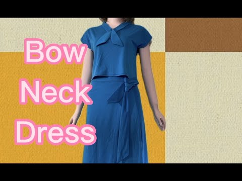 How to sew a shirt and dress with a bow tie, quickly. Simple - Save money.