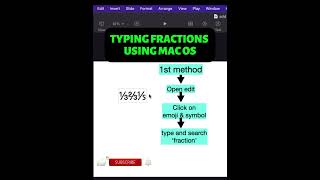 THESE METHODS HELP YOU TO TYPE BETTER FRACTIONS USING MAC OS😘😘✅