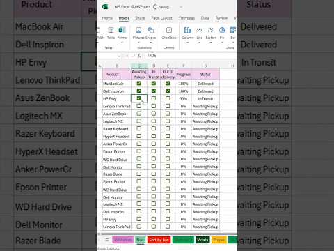 New excel trick in 15 seconds 🤩🔥 || Track deliveries in excel #deliverytracking #Excel #exceltips